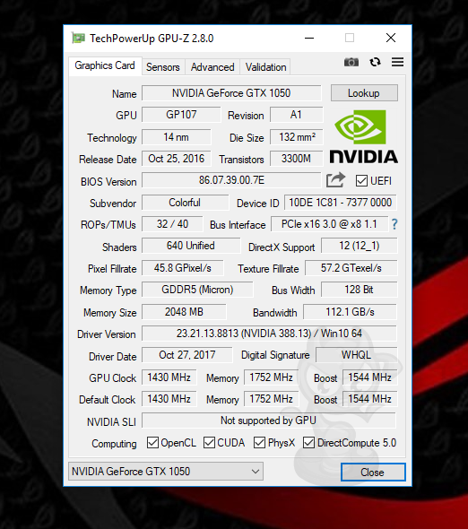 nvidia geforce 1050 review