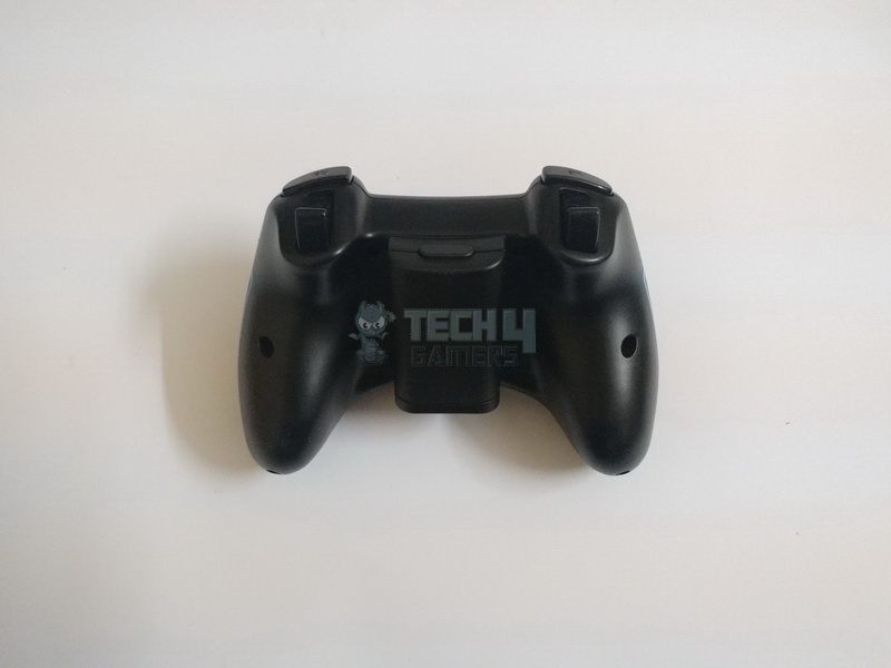 The backside of the controller