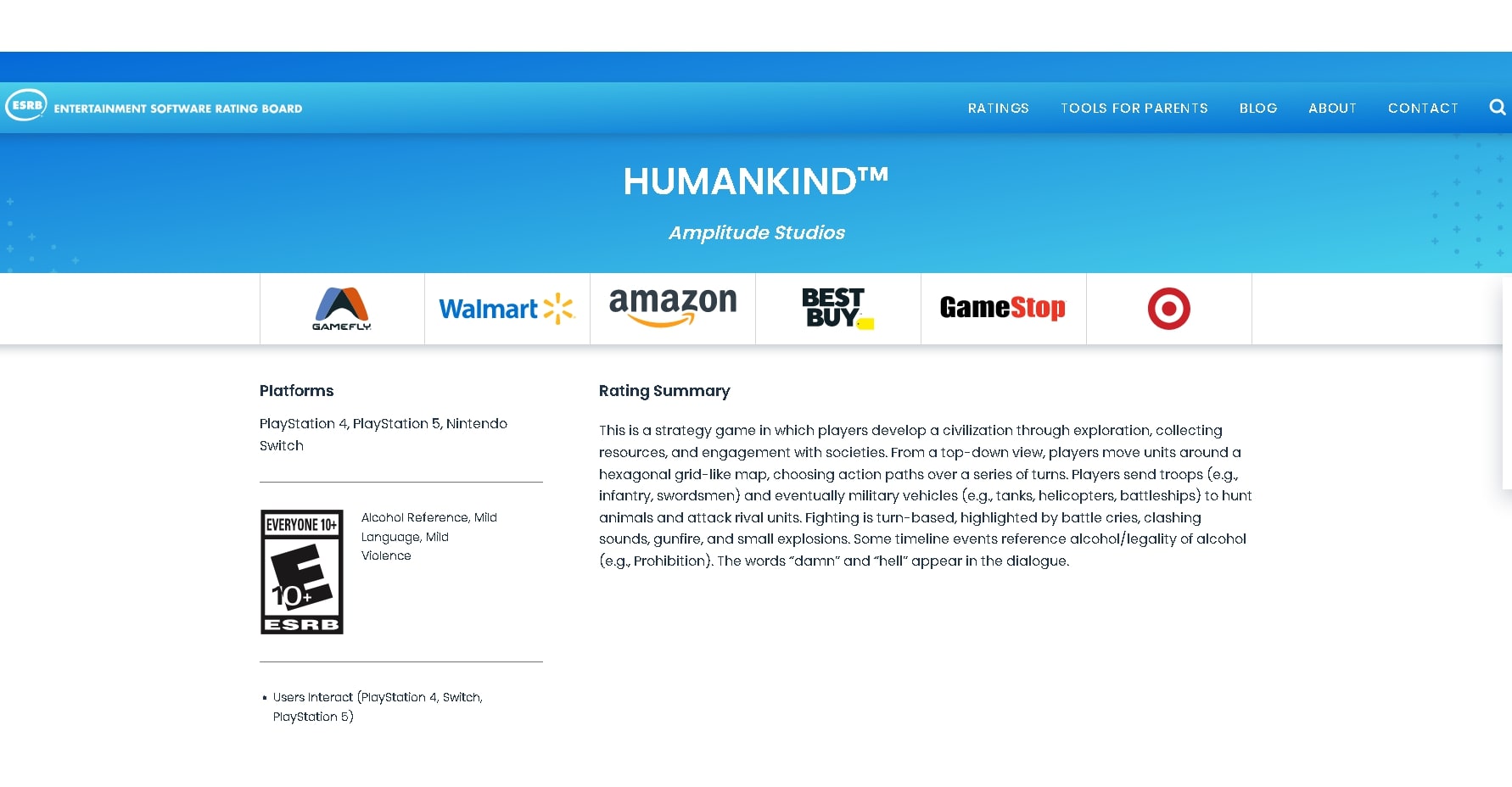 Humankind Nintendo Switch