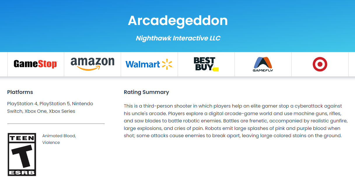 Arcadegeddon Rated By ESRB