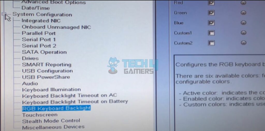 Changing The Keyboard Lightning From The BIOS Setup