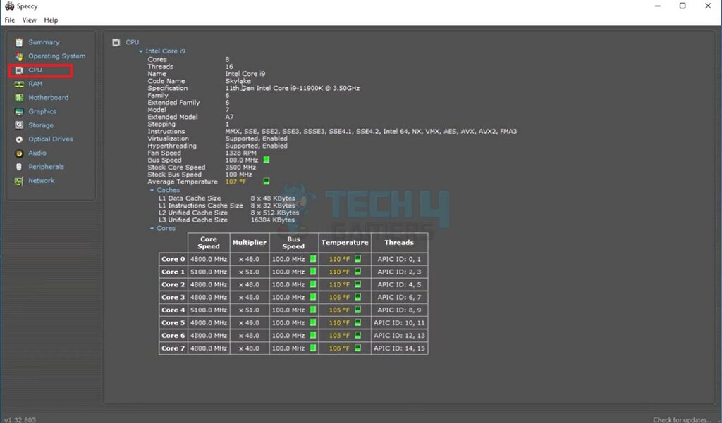 Checking CPU Details