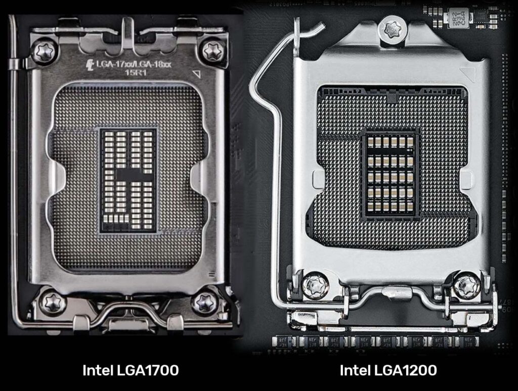 LGA 1200 Vs LGA 1700 socket size comparison.