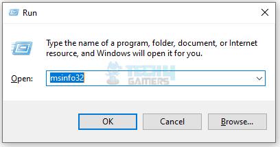 Type msinfo32 In The RUN Window