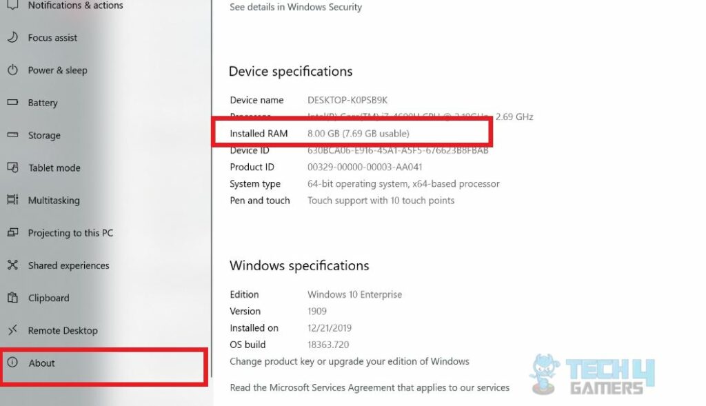 Settings To Check PC Specs