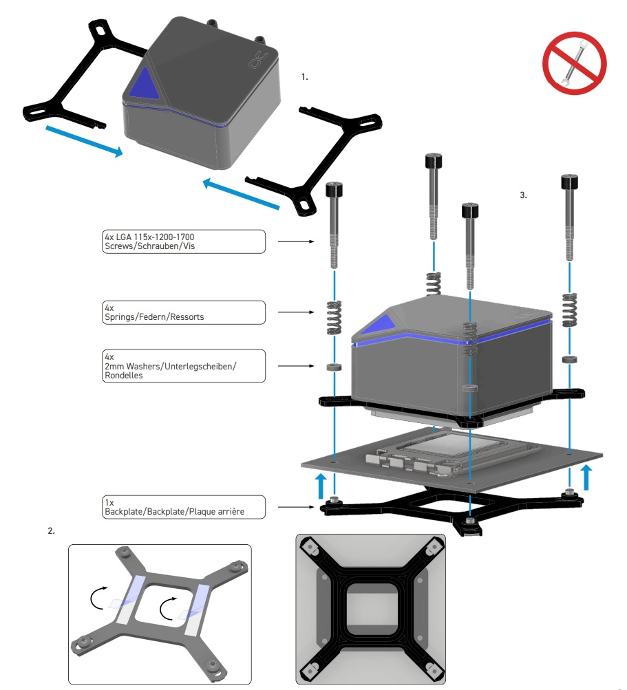 ALPHACOOL CORE OCEAN T38 AIO 360mm — Installation guide