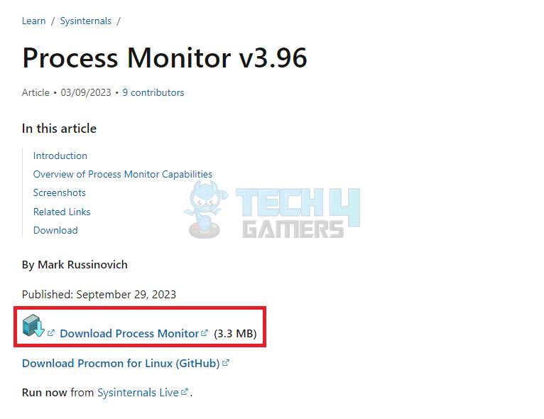 Download Process Monitor