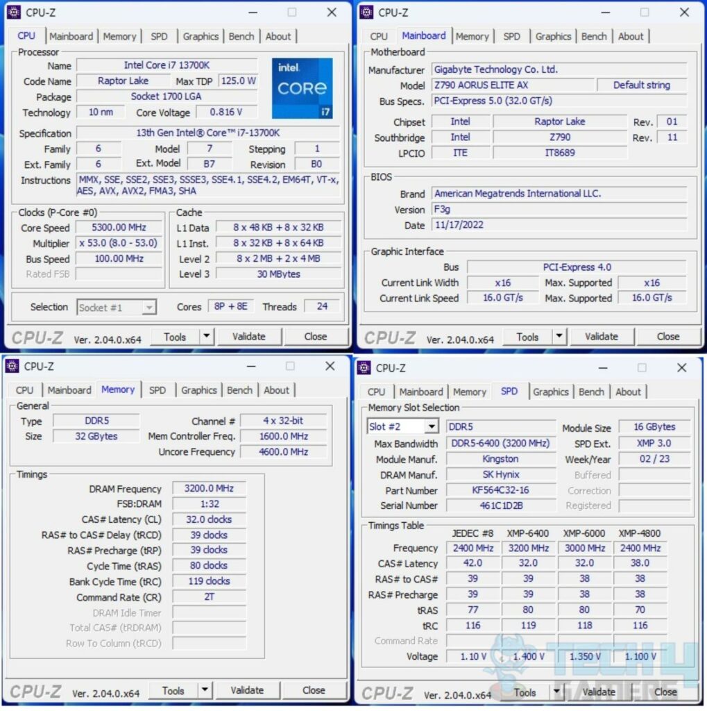 Kingston Fury Renegade 6400MT/s CL32 32GB DDR5 Kit — CPU-Z Screenshot