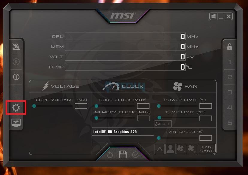 Go To Settings In MSI Afterburner 