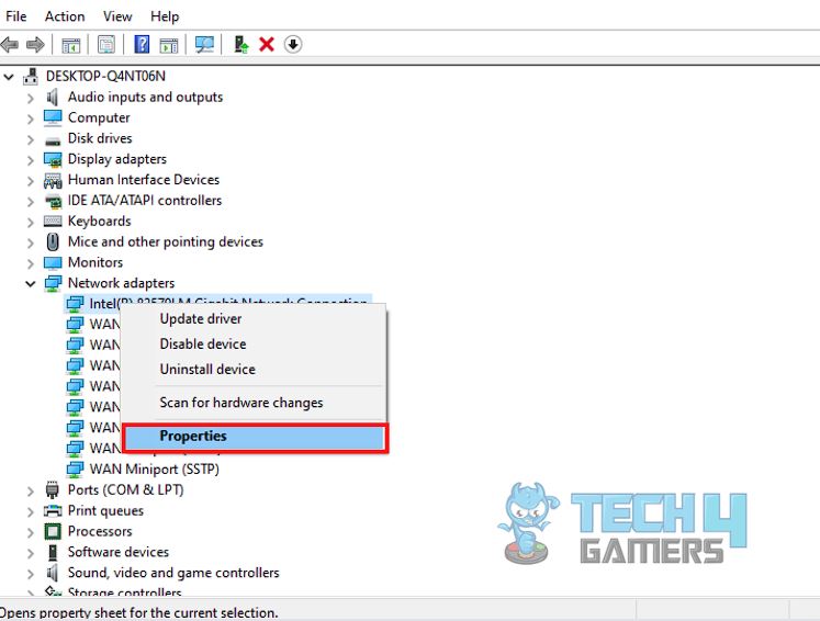 Checking properties of adapter