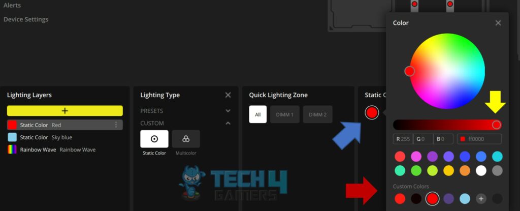 Customizing Corsair RAM lighting