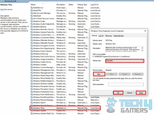 Changing Windows Time Services Properties