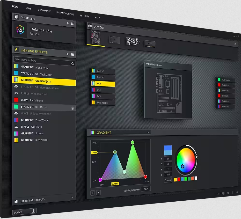 2) iCUE RGB Software