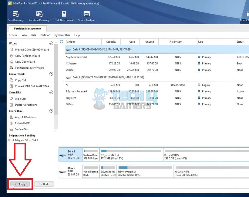 unable to recover your pc the system drive is too small