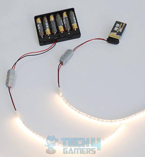 connect lights to battery pack