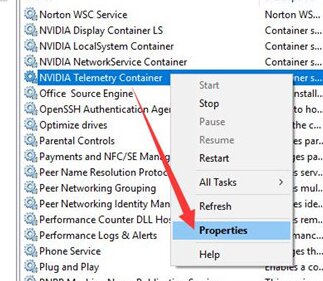 View NVIDIA Telemetry Properties