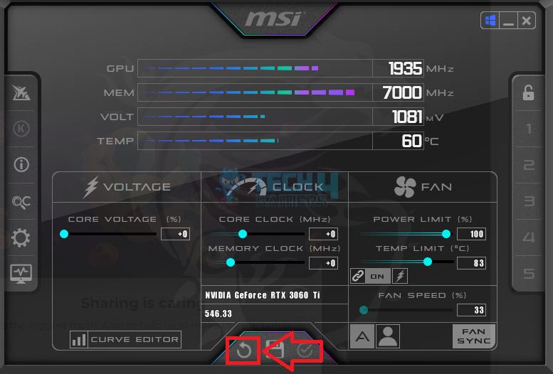 Reset GPU Overclocking