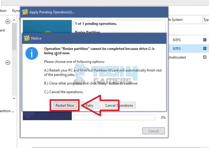 unable to recover your pc the system drive is too small