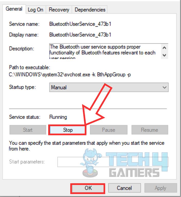 Stop Bluetooth Service in Windows