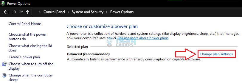 Change Plan Settings