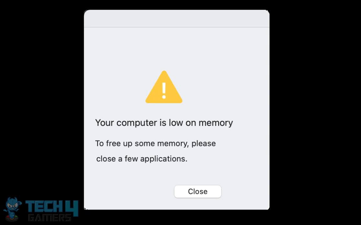 Low Memory Error On macOS