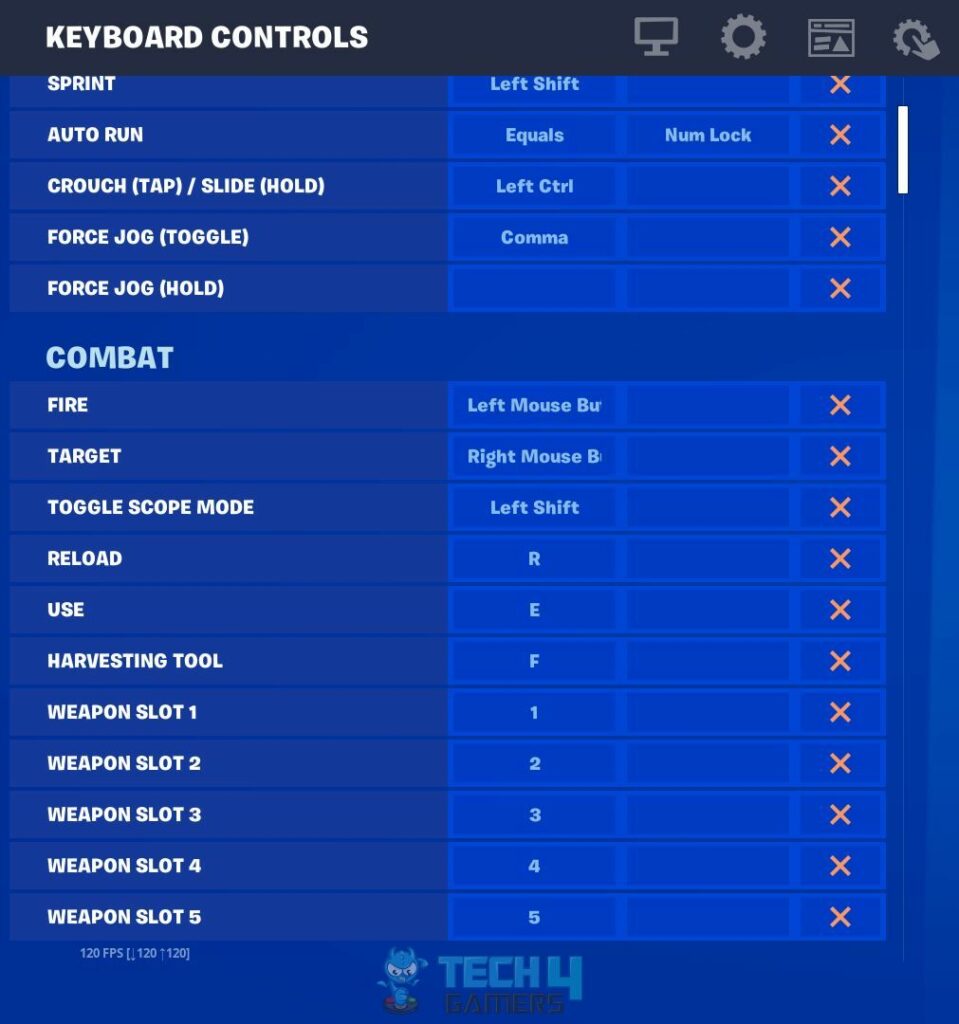 Fortnite Keyboard Settings