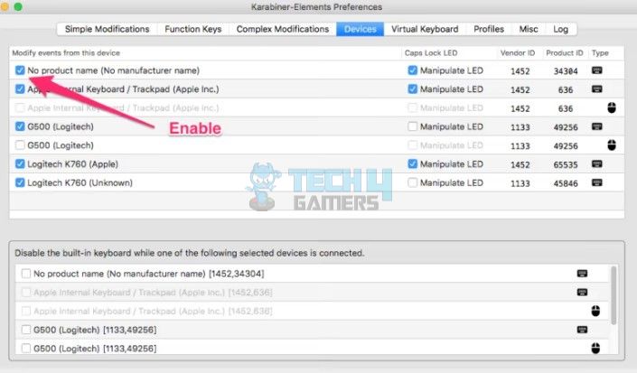 disable laptop keyboard in Mac