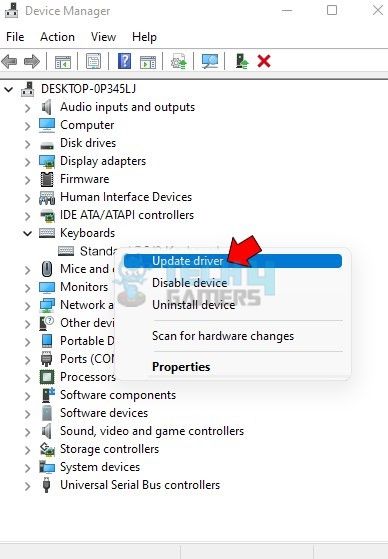 Update Driver in device manager