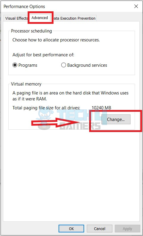 Change Virtual Memory