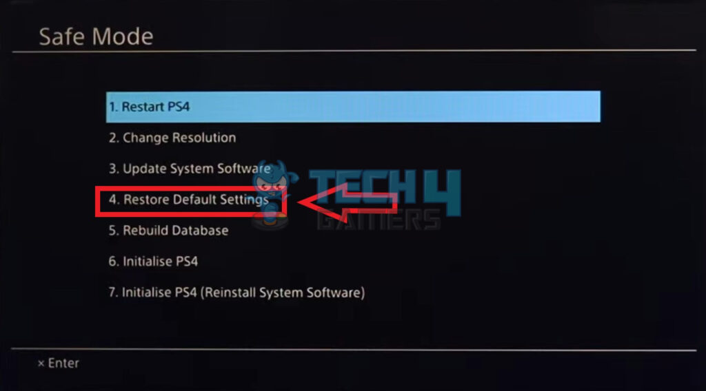 Restore Default Settings in Safe Mode