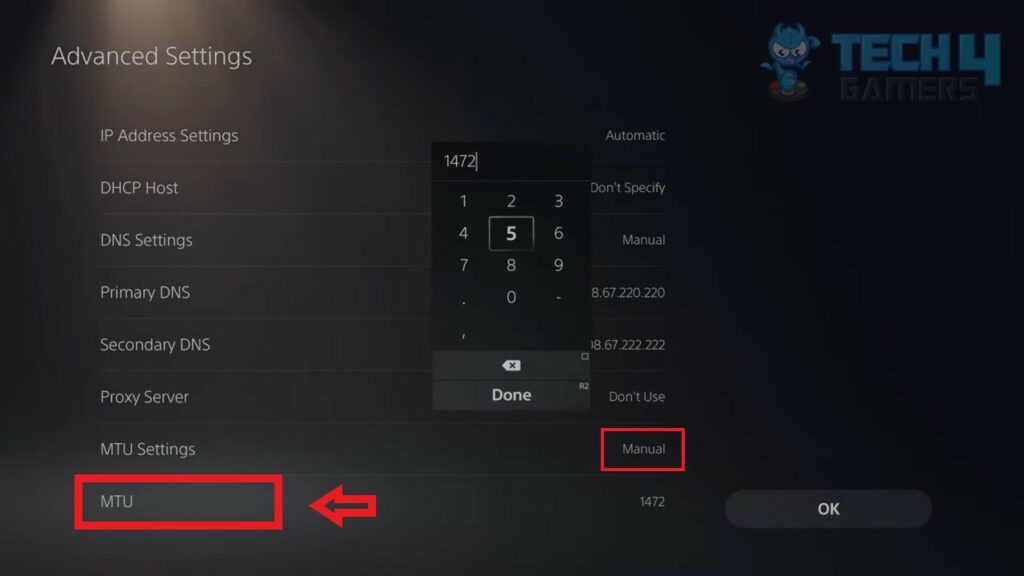 MTU Settings PS5