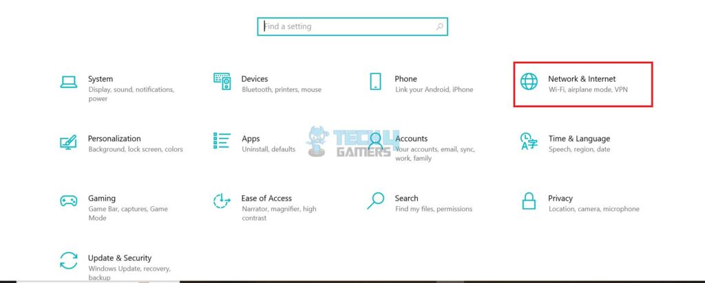 Select Network & Internet