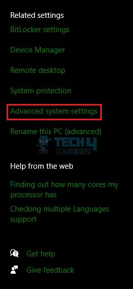 Advanced System Settings