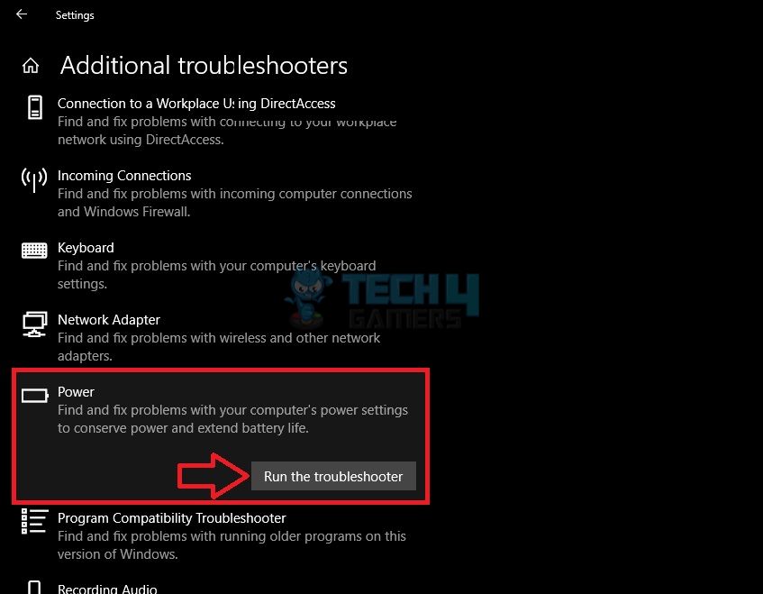 Run Troubleshooter