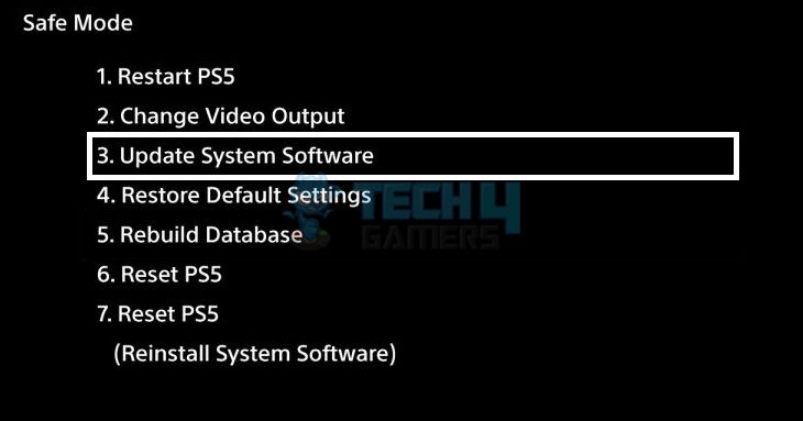 Safe Mode Interface For PS4/PS5