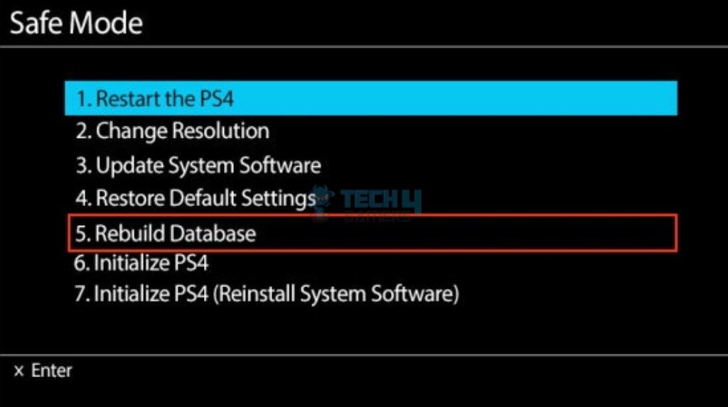 Select The Rebuild Database Option