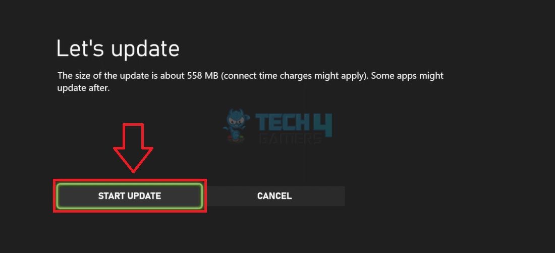 Start Update Option