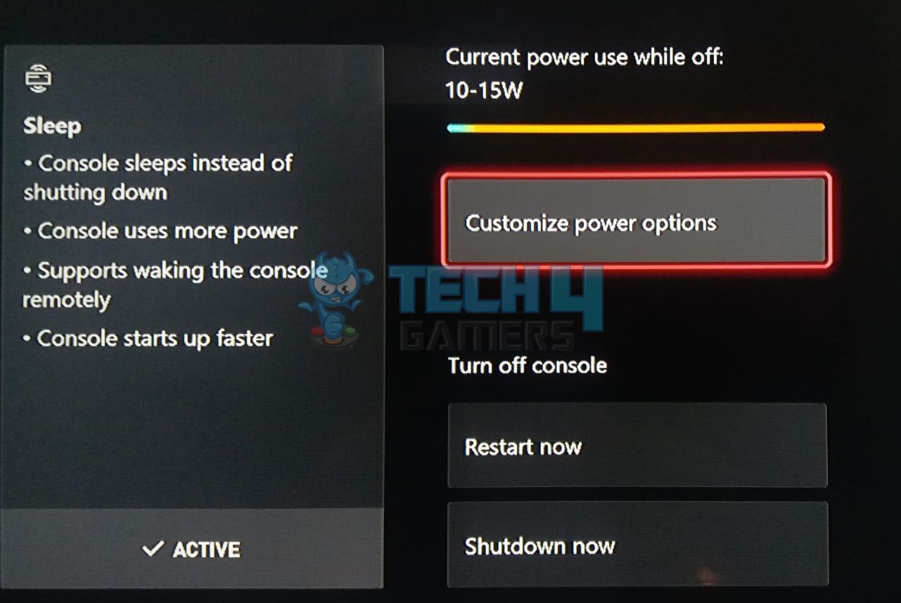 Customize Power Options