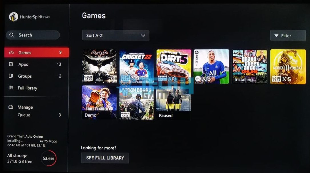 Games Tab