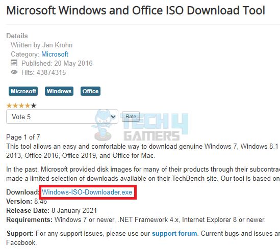 Download Windows-ISO-Downloader.exe from the website.