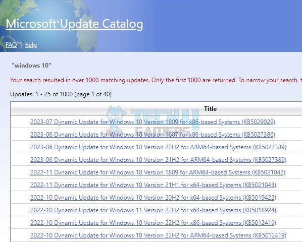 Microsoft Update Catalog