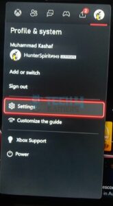 Xbox Menu Settings