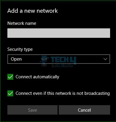 Enter Network Details