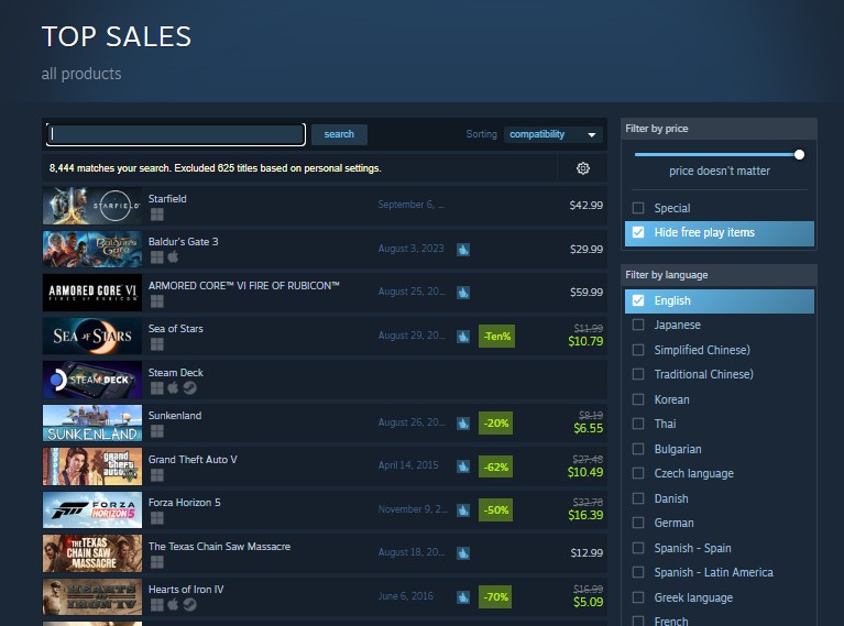 Starfield Steam Best Seller