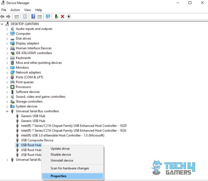 USB root hub properties for Xbox Controller Keeps Disconnecting From PC