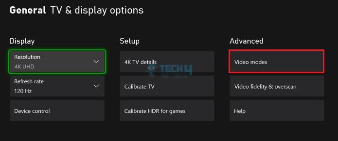 Choose Video Modes