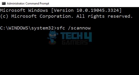 Enter The SFC Scan Command