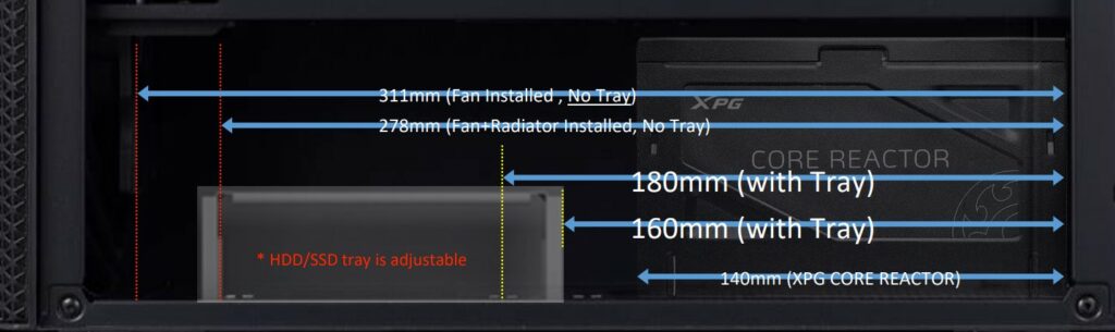 XPG Valor Mesh PC Case — Back Measurement