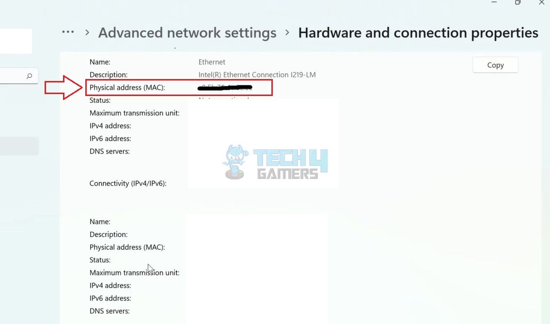 MAC Address In Settings