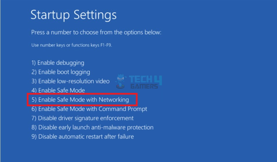 Enabling safe mode with networking. 